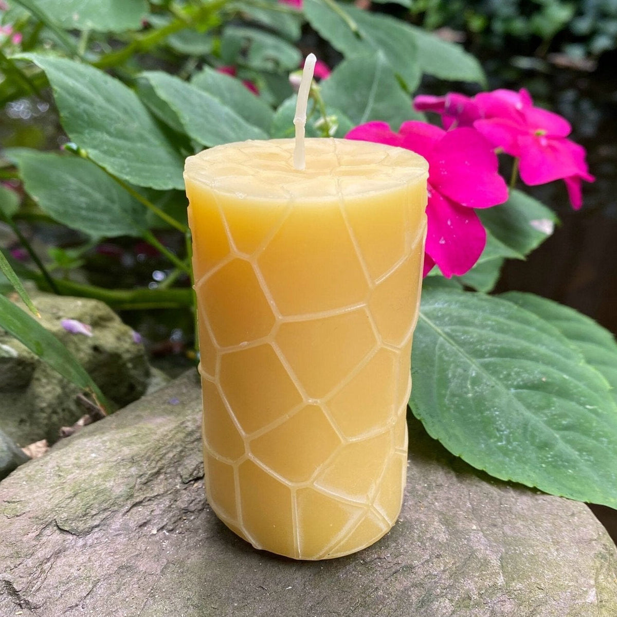 Honeycomb Pattern Beeswax Pillar Candle