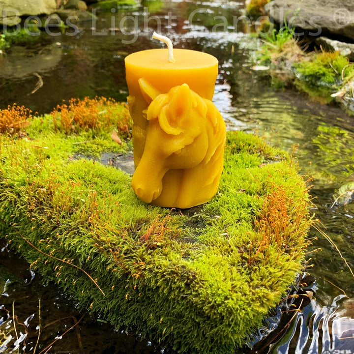 Horse Beeswax Pillar Candle