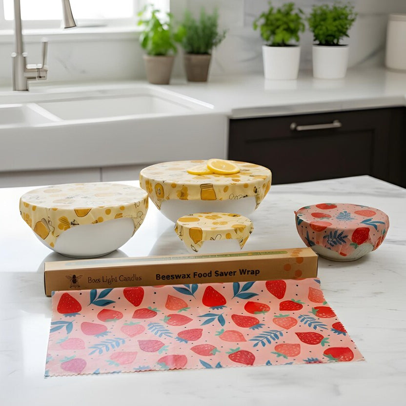 Beeswax Wax Wrap Roll Organic Cotton Wide Reusable Eco-Friendly Food-Wrapping