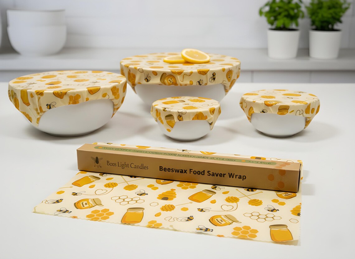 Beeswax Wax Wrap Roll Organic Cotton Wide Reusable Eco-Friendly Food-Wrapping