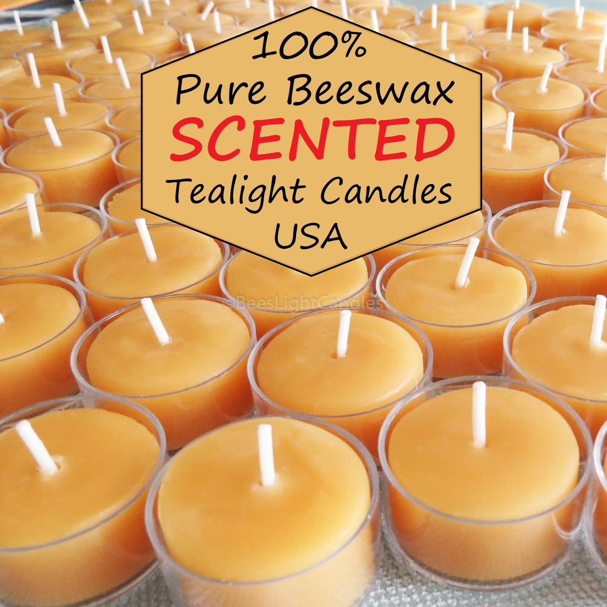 Watermelon Scented Beeswax Tealight Candles