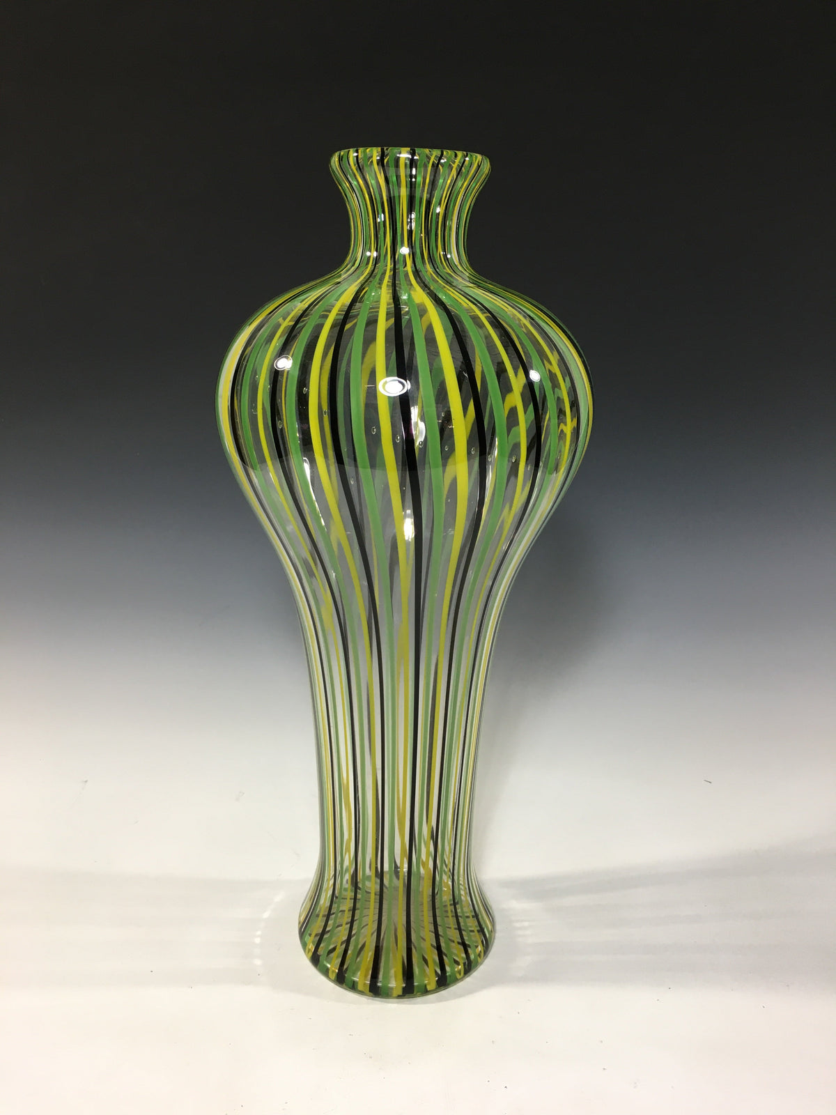 Yellow Black Green Vertigo Vase
