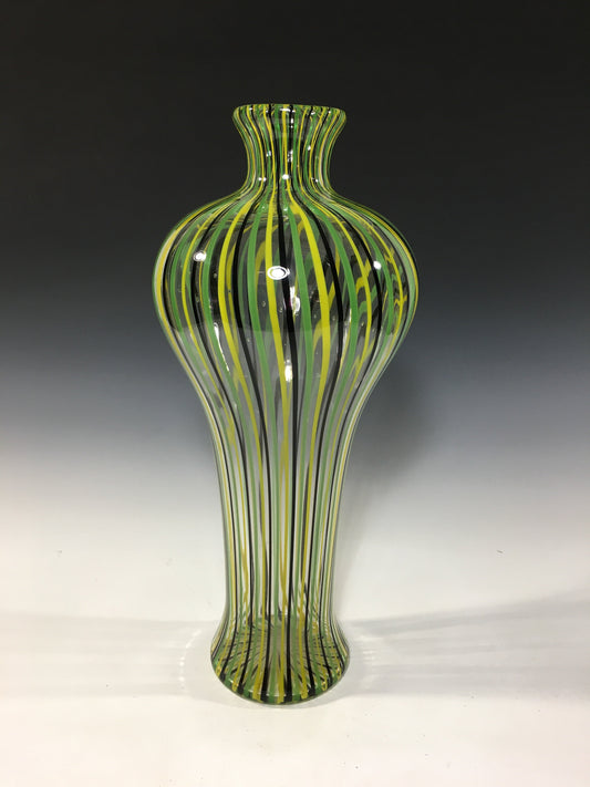 Yellow Black Green Vertigo Vase