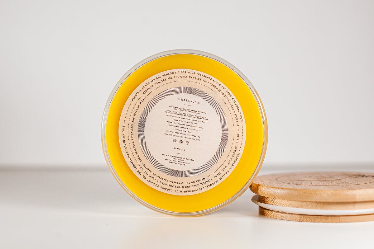 Lime Grapefruit Beeswax Candle |8 oz