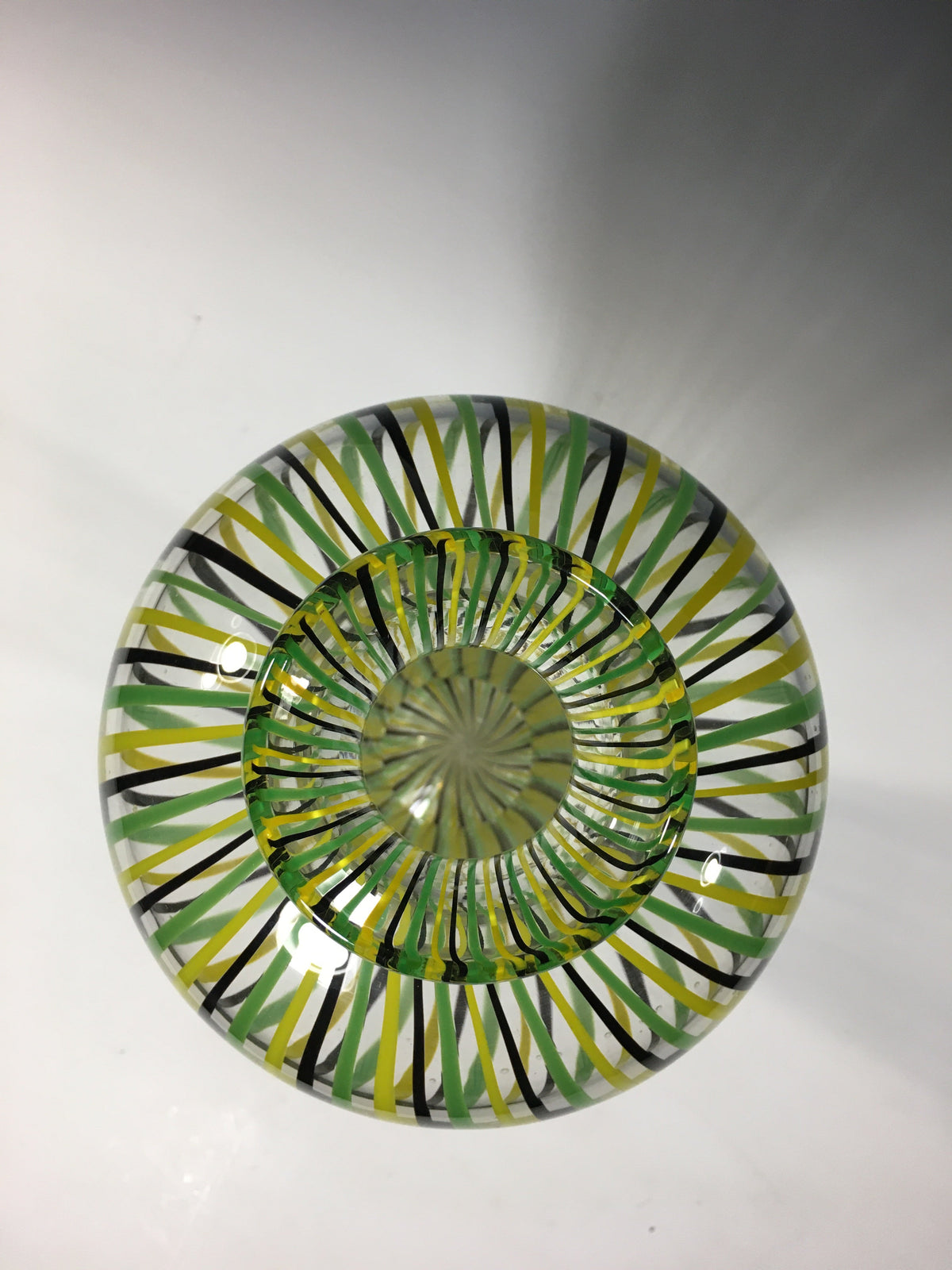 Yellow Black Green Vertigo Vase
