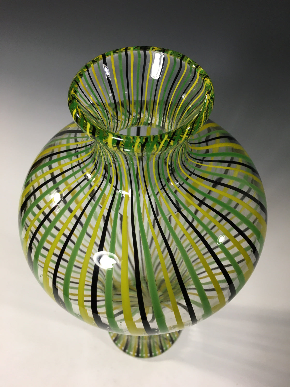 Yellow Black Green Vertigo Vase