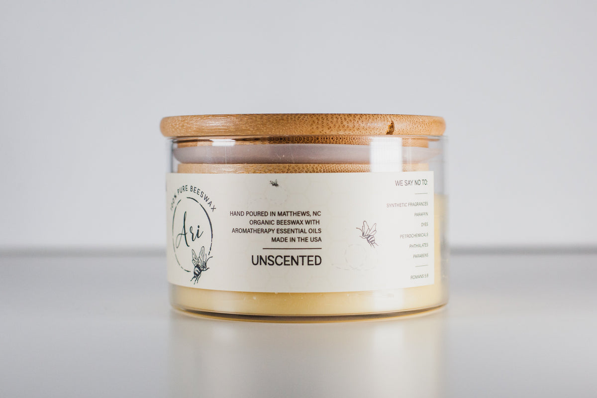 Unscented Beeswax Candle |8 oz