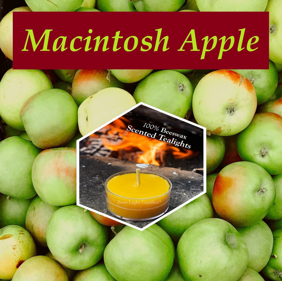 Macintosh Apple Scented Beeswax Tealight Candle