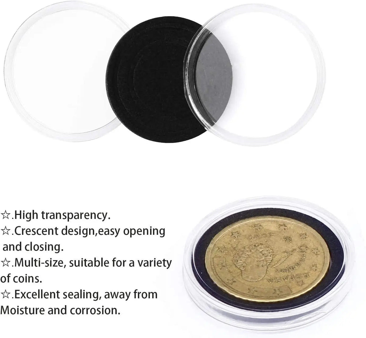 30mm Coin Capsules – 100 Pack with Storage Box