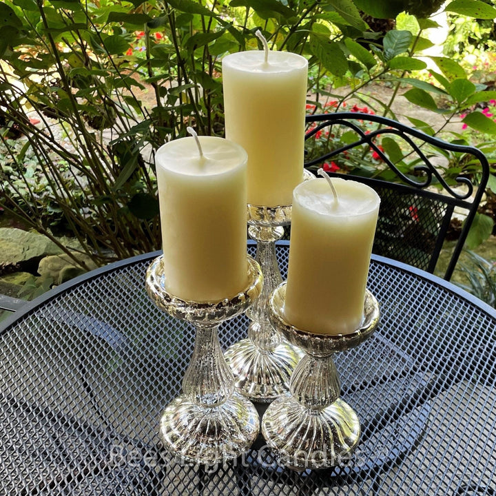 Mercury Glass Pillar Candle Holder Set of 3