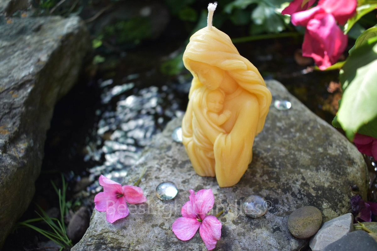 Mother with Child Beeswax Candle