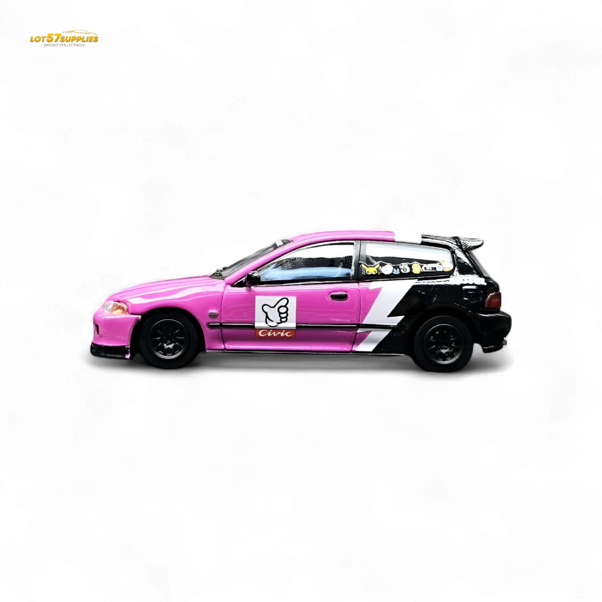 Street Weapon Honda Civic EG6 No Good Racing Pink 1:64