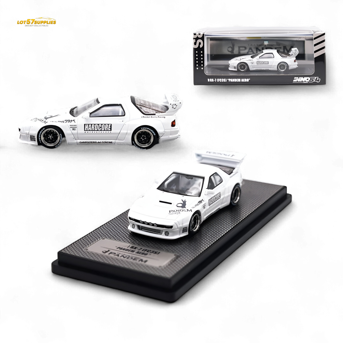 INNO64 Mazda RX-7 FC3S Pandem Aero White 1:64