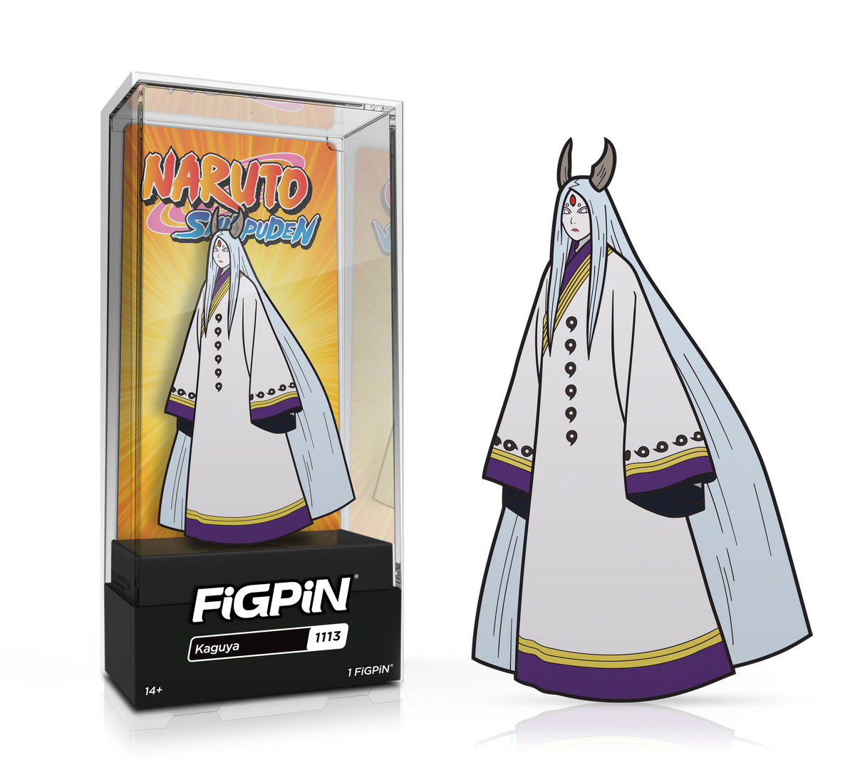 FiGPiN Anime: Naruto - Kaguya (1113) 3-Inch Enamel Pin (Mighty Collector Bundle)